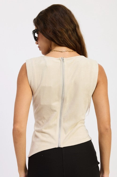 Sleeveless Cowl Neck Top