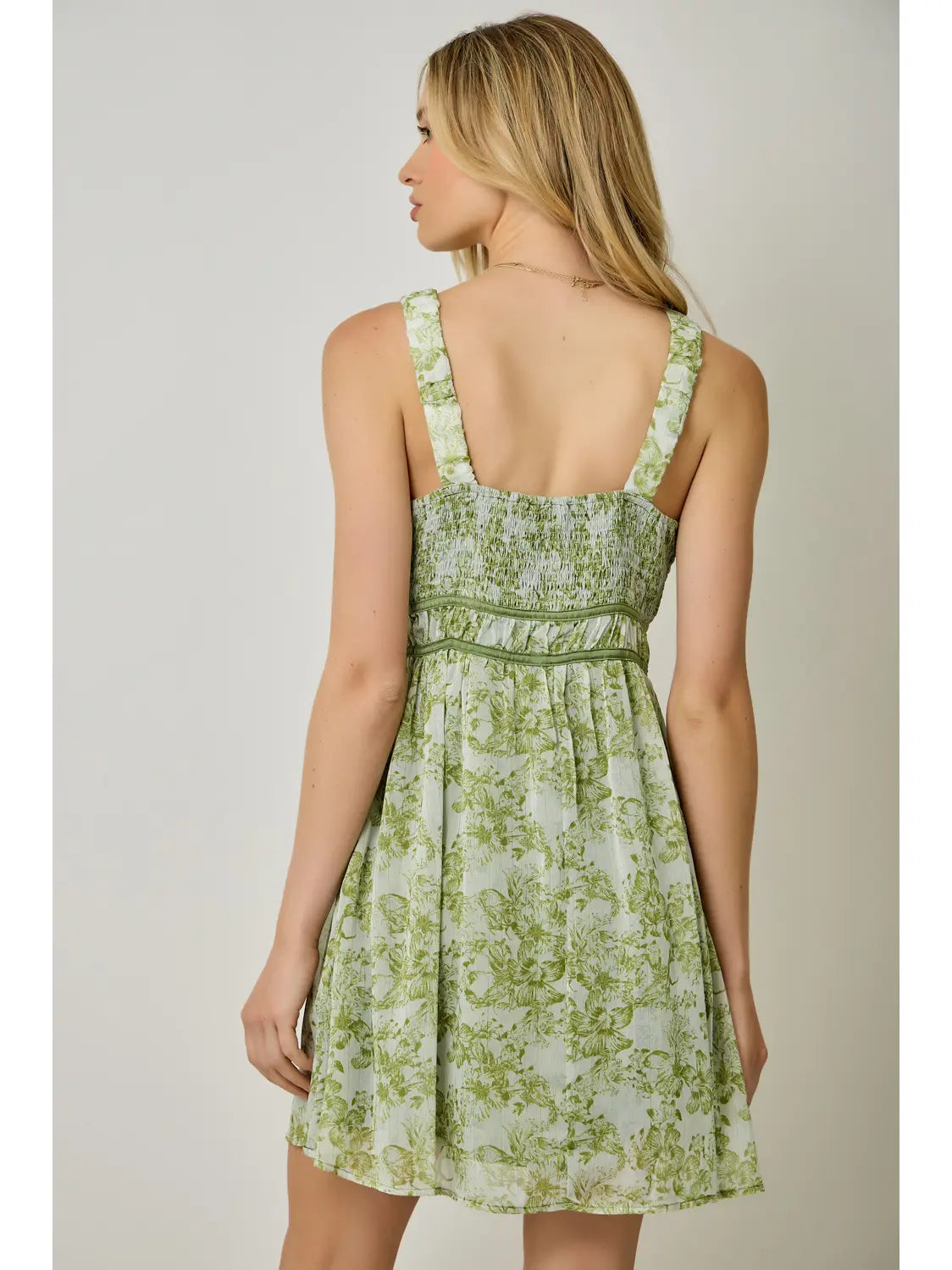 Floral Front Tie Mini Dress