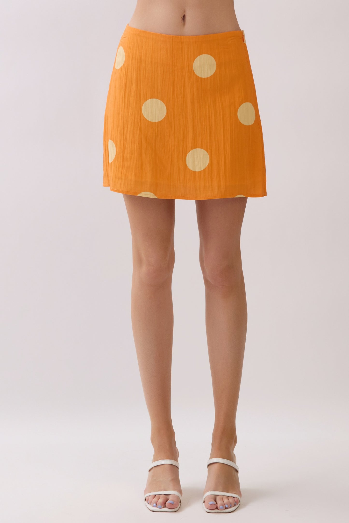 Polka Dot High Waist Side Zipper Mini Skirt
