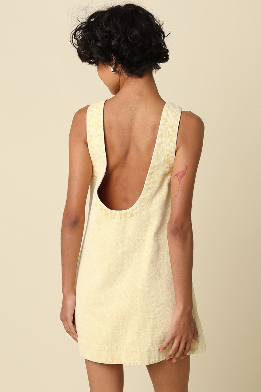 Luna Washed Open-back Mini Dress