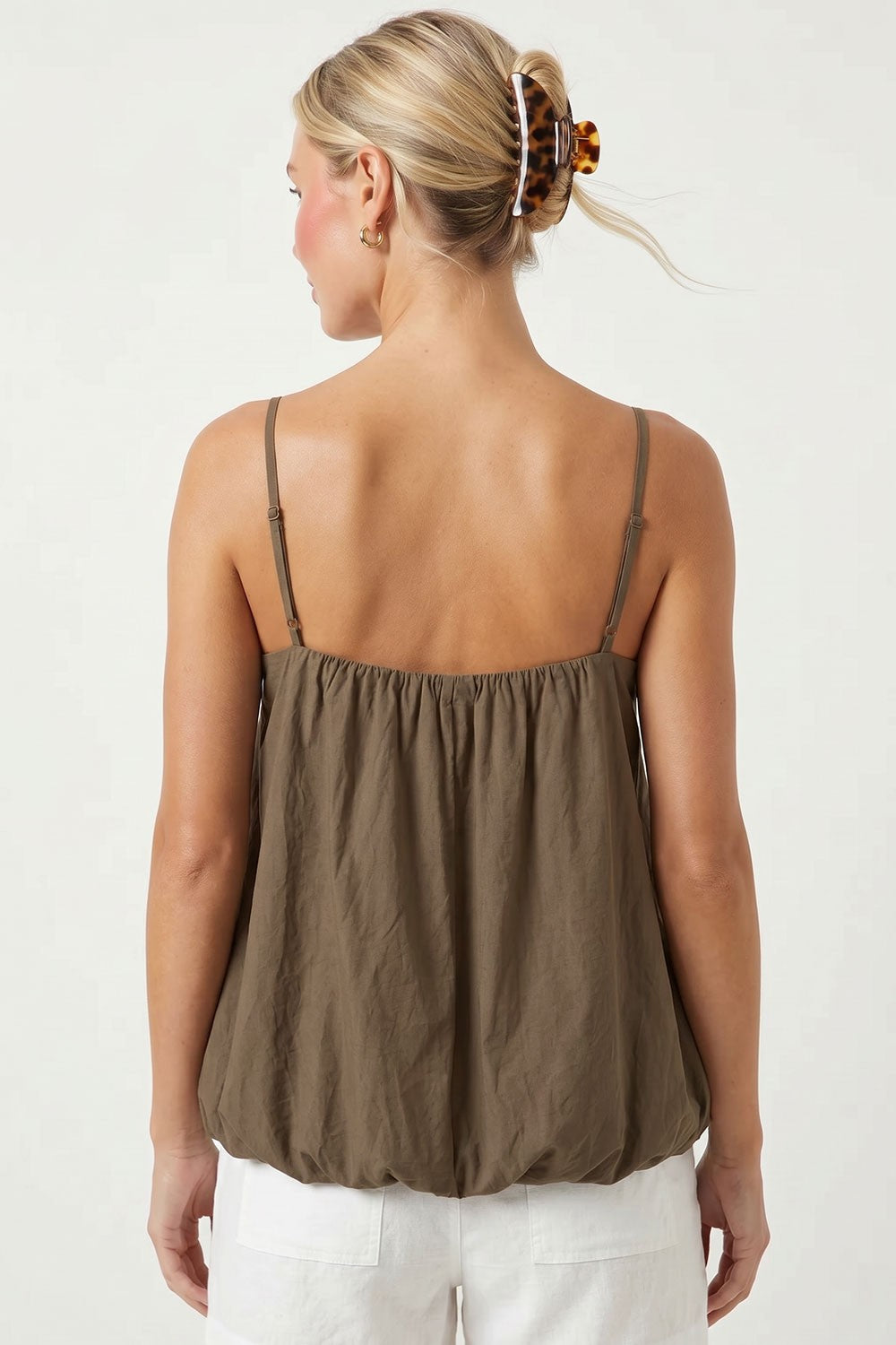 Billowy Cami Top With Bubble Hem