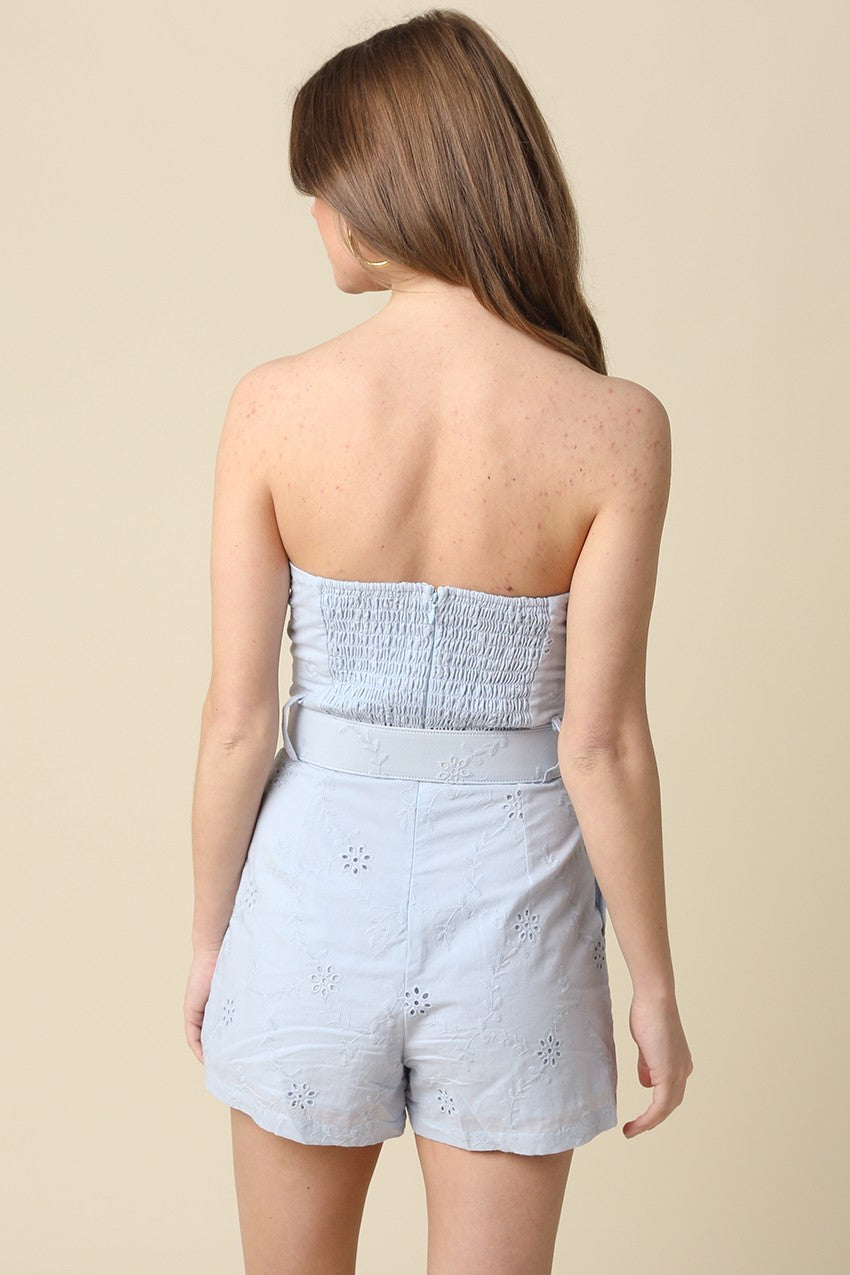 Kaya Strapless Belted Romper