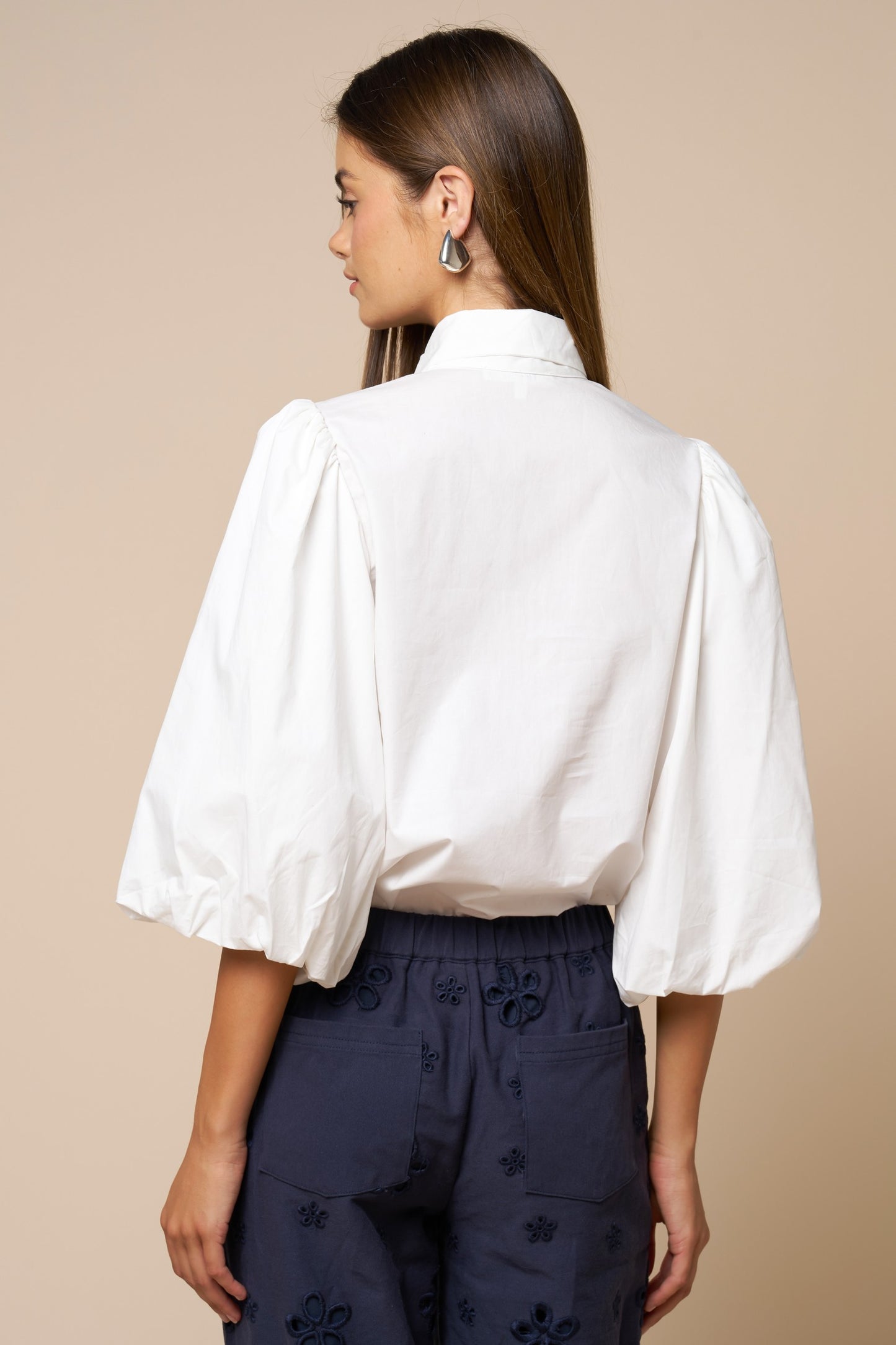 Puff Sleeve Button Down Blouse
