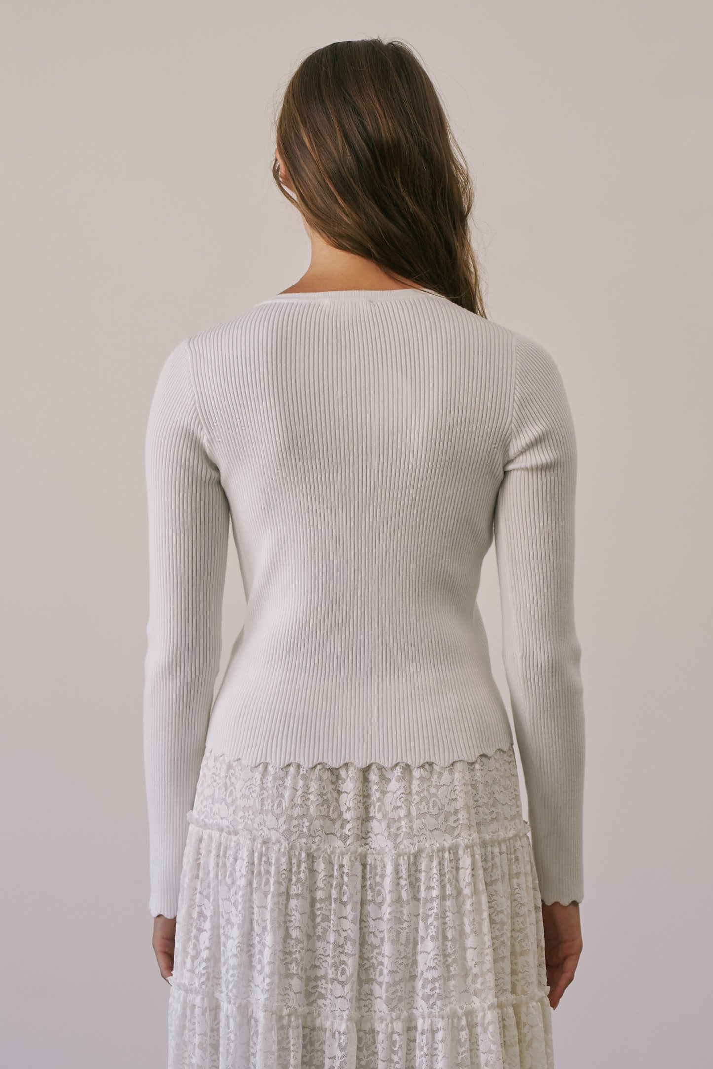 Acacia Scalloped Edge Cardigan