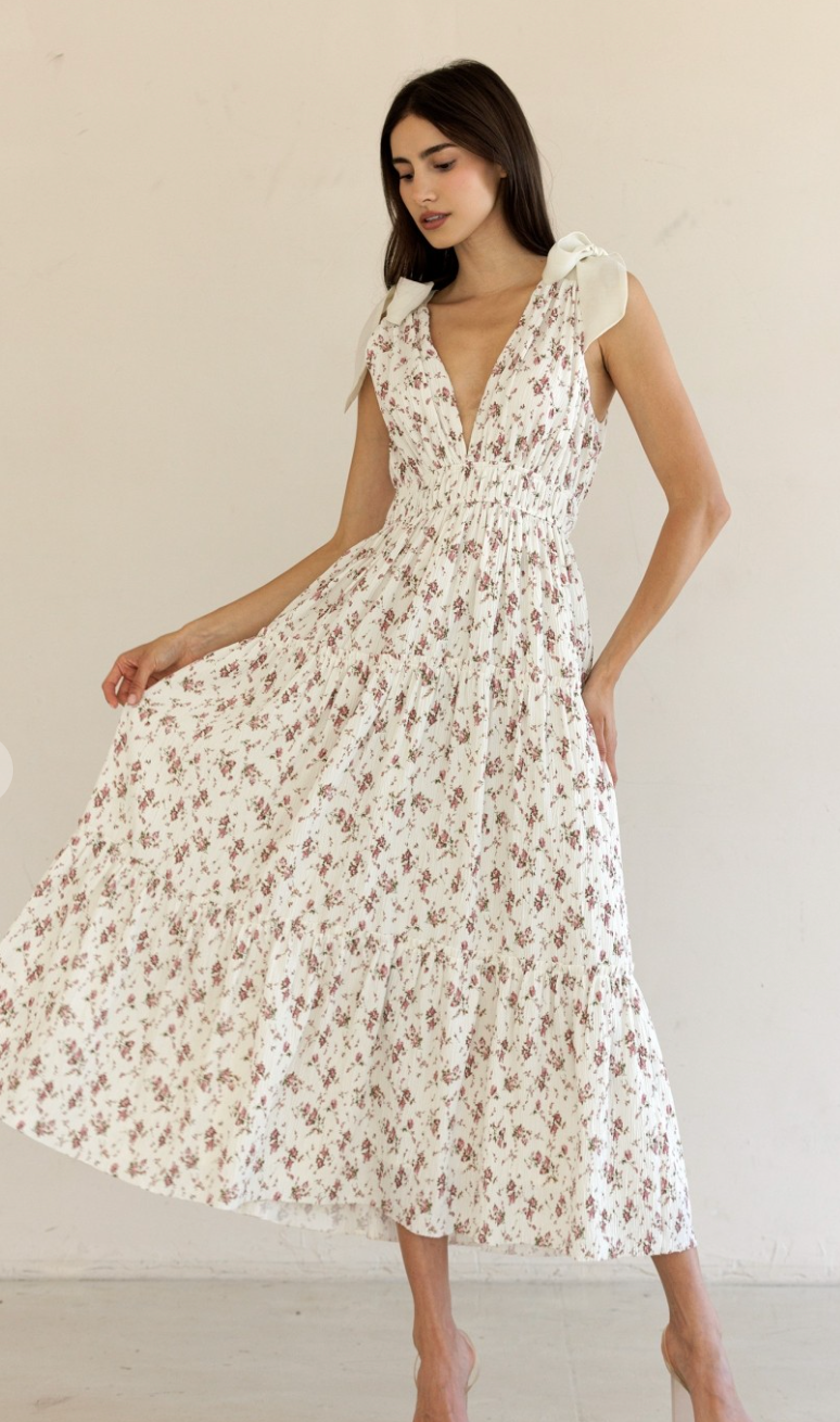 Floral Tiered Midi Dress