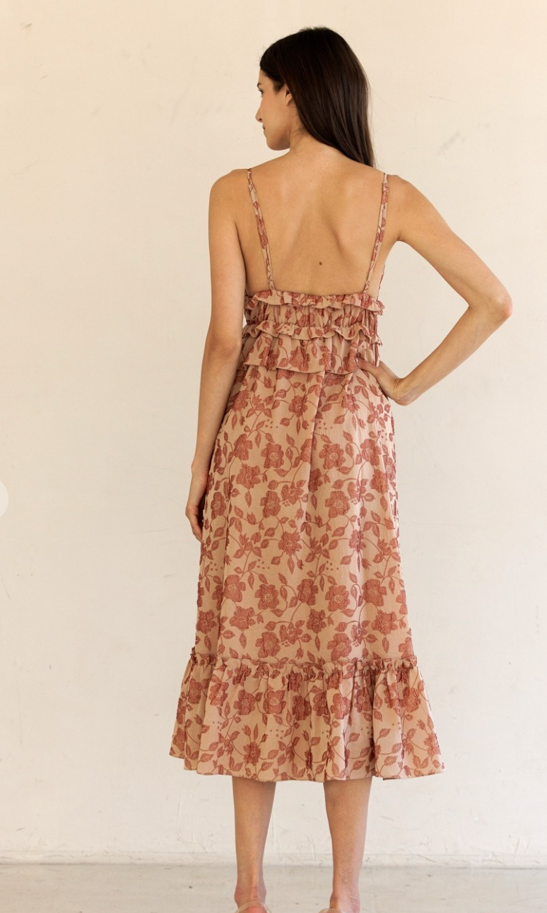 Floral Ruffle Midi Dress