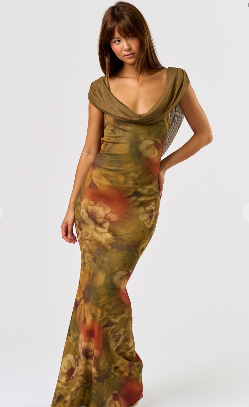 Cowl Neck Maxi Dress