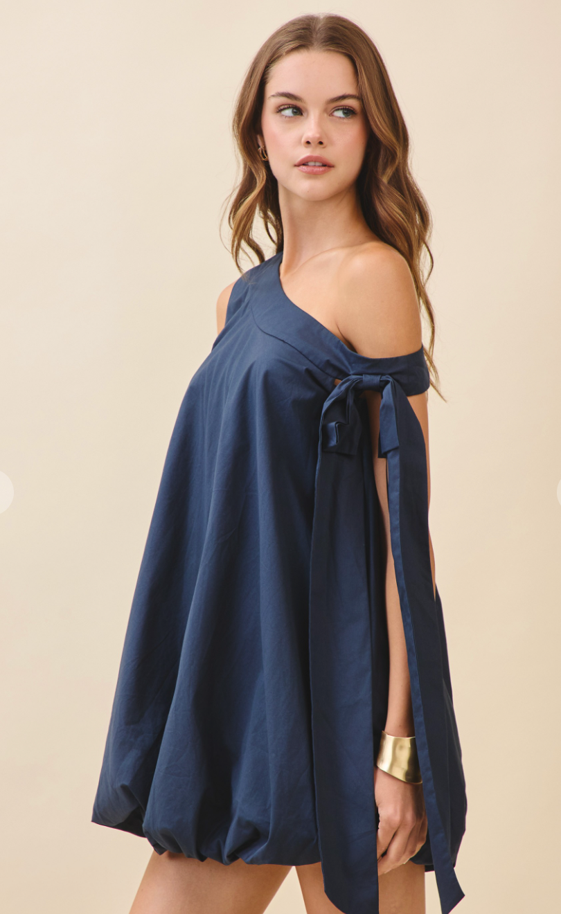 Voluminous Balloon Hem Mini Dress