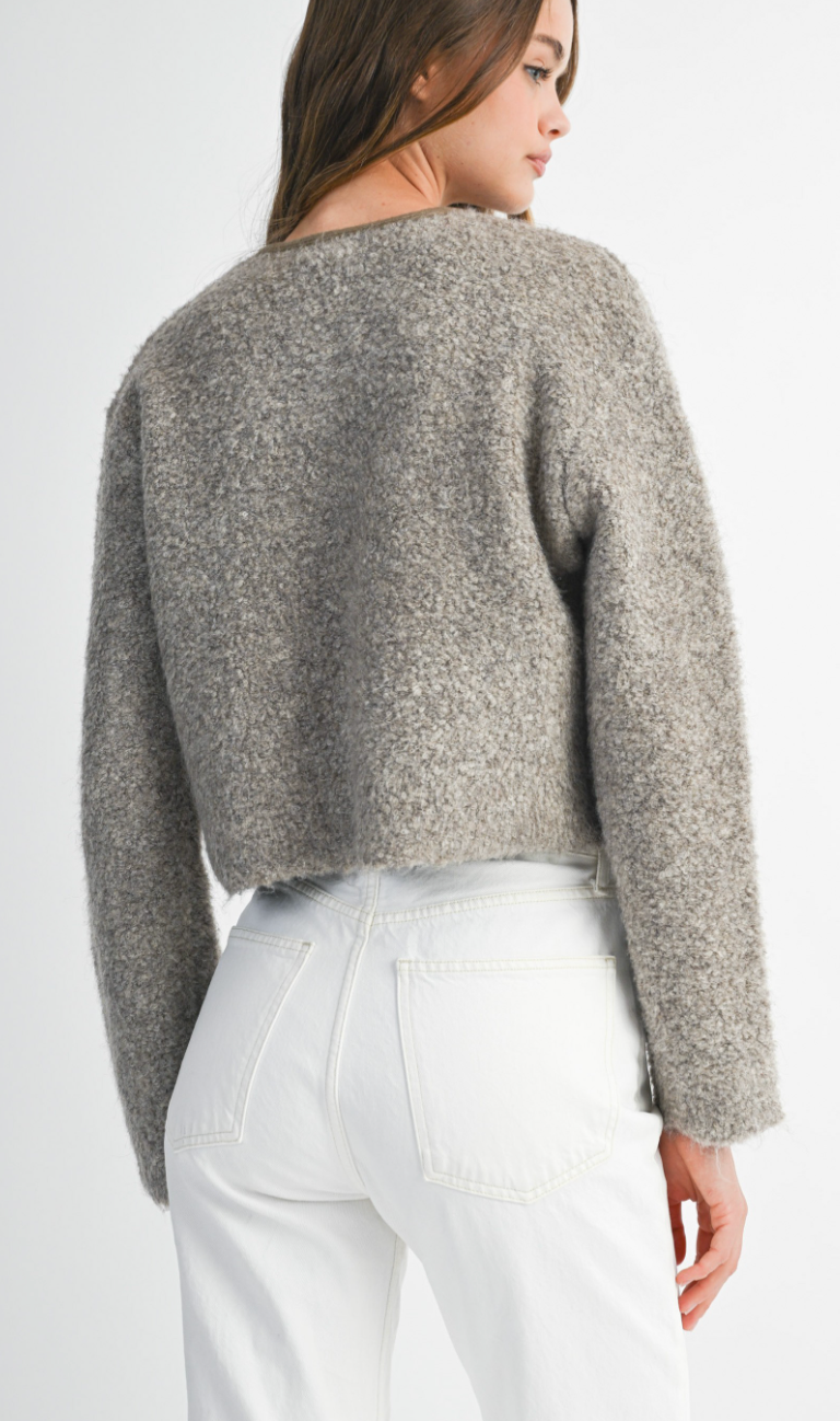 Fuzzy Knit Cardigan Jacket