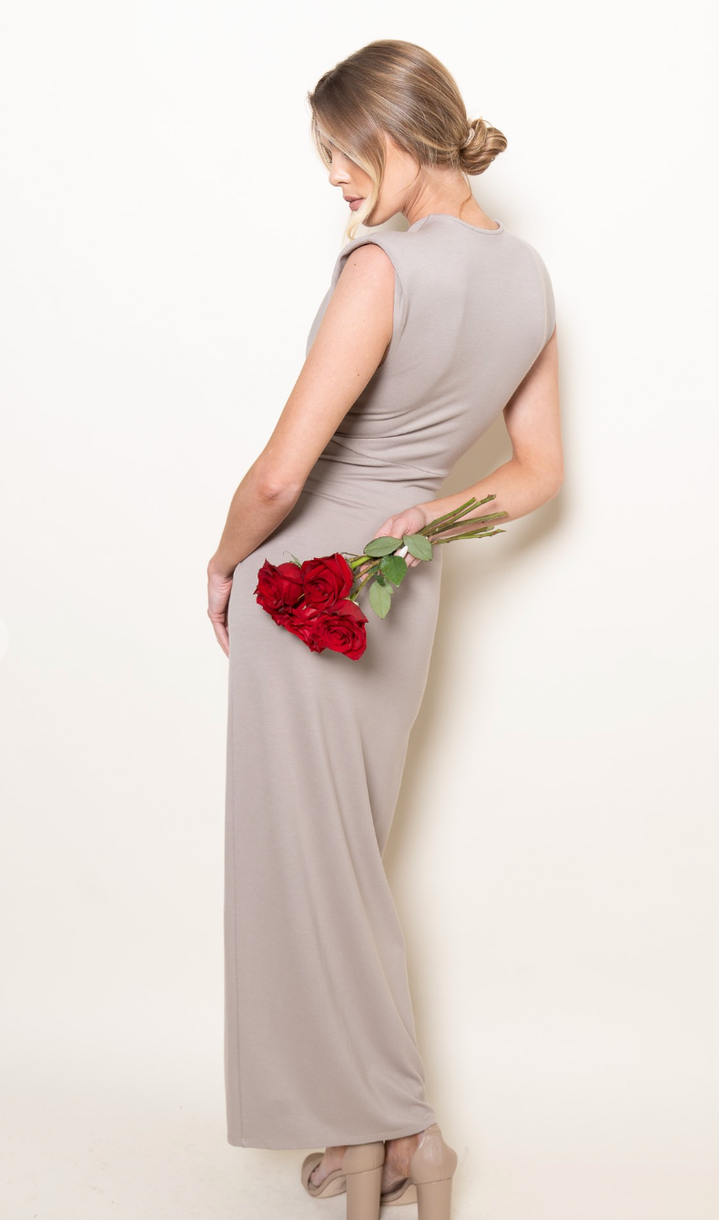 Deep V Neck Maxi Dress