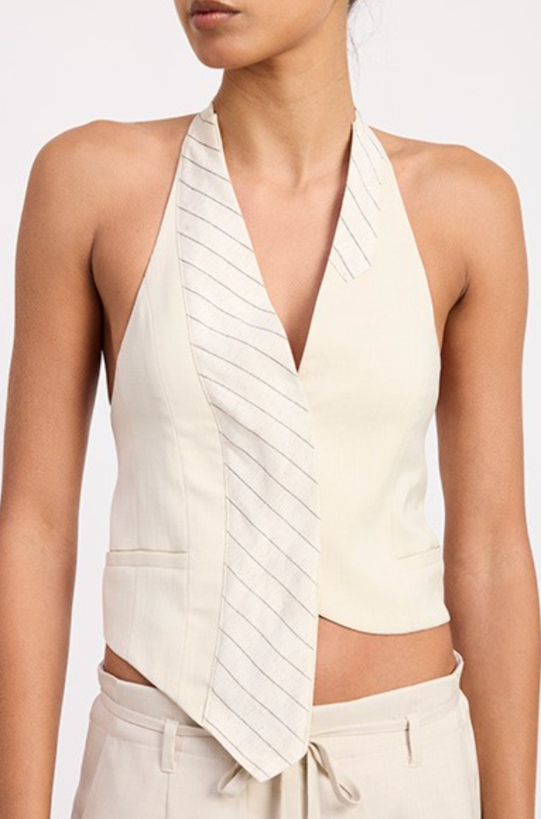 Halter Pinstripe Vest