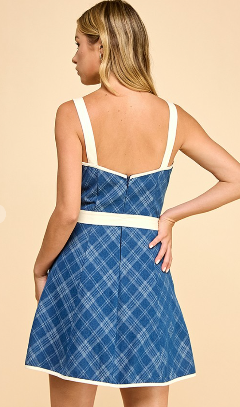 Denim Belted Mini Dress