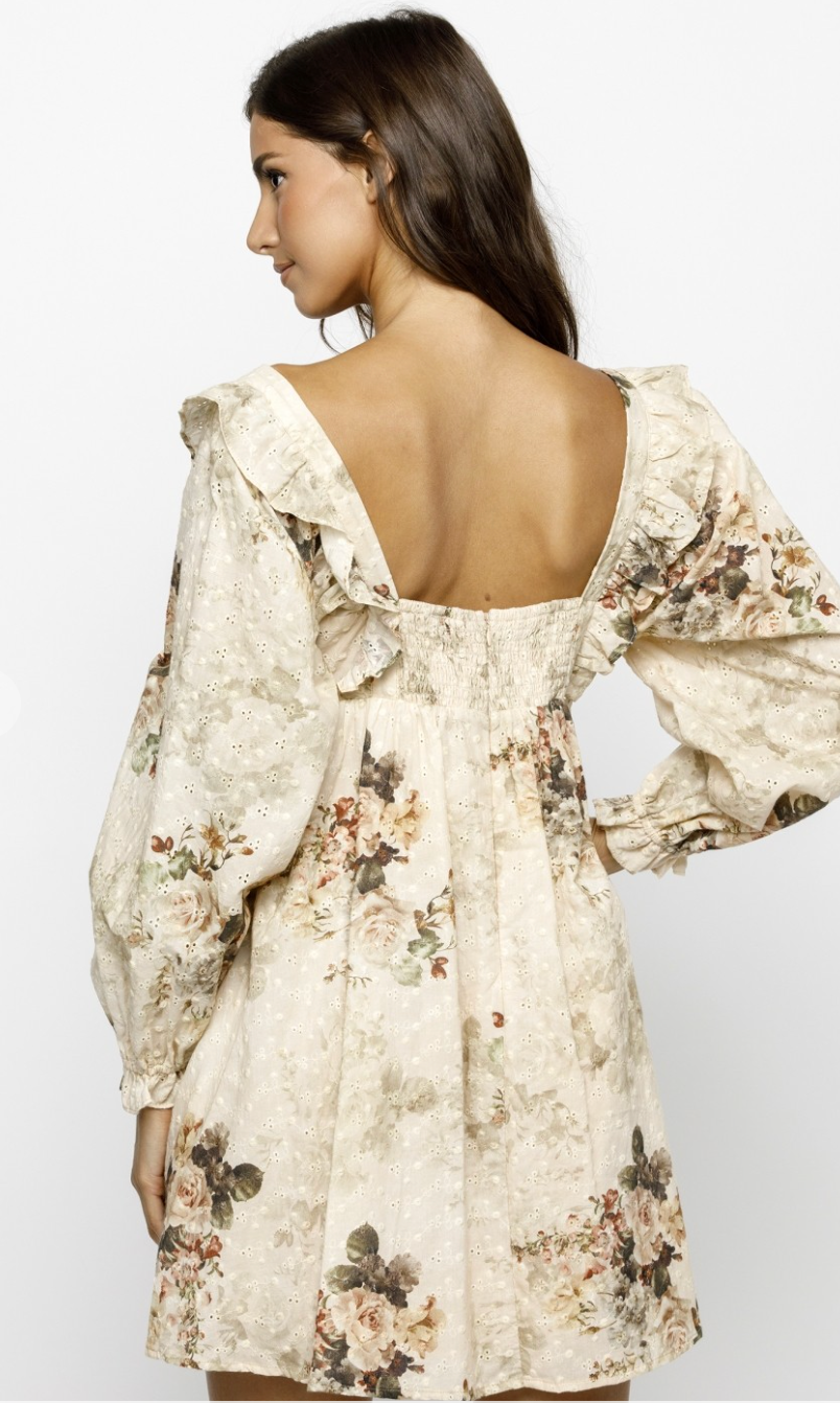 Embossed Babydoll Dress