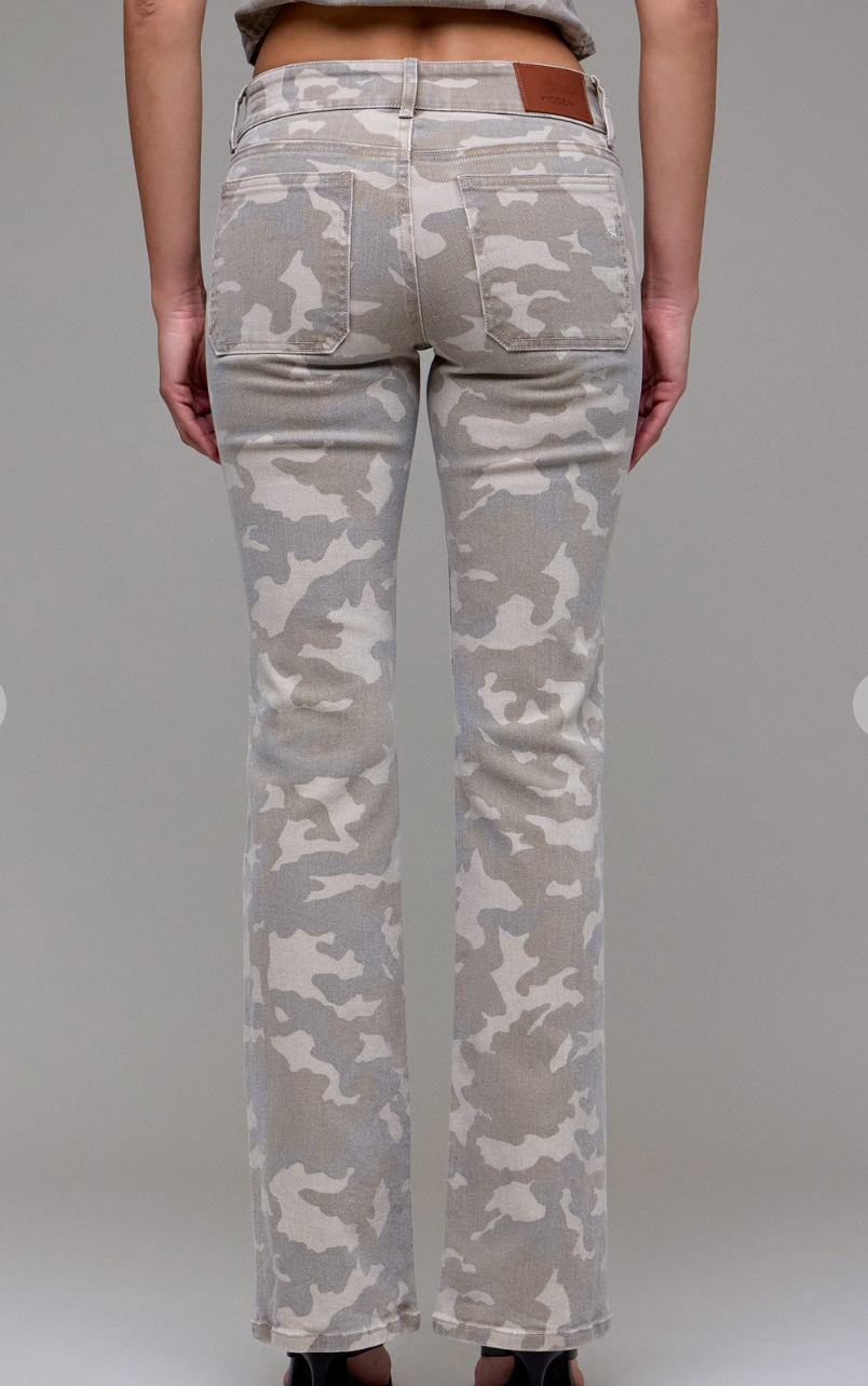 Camo Low Rise Bootcut Jeans
