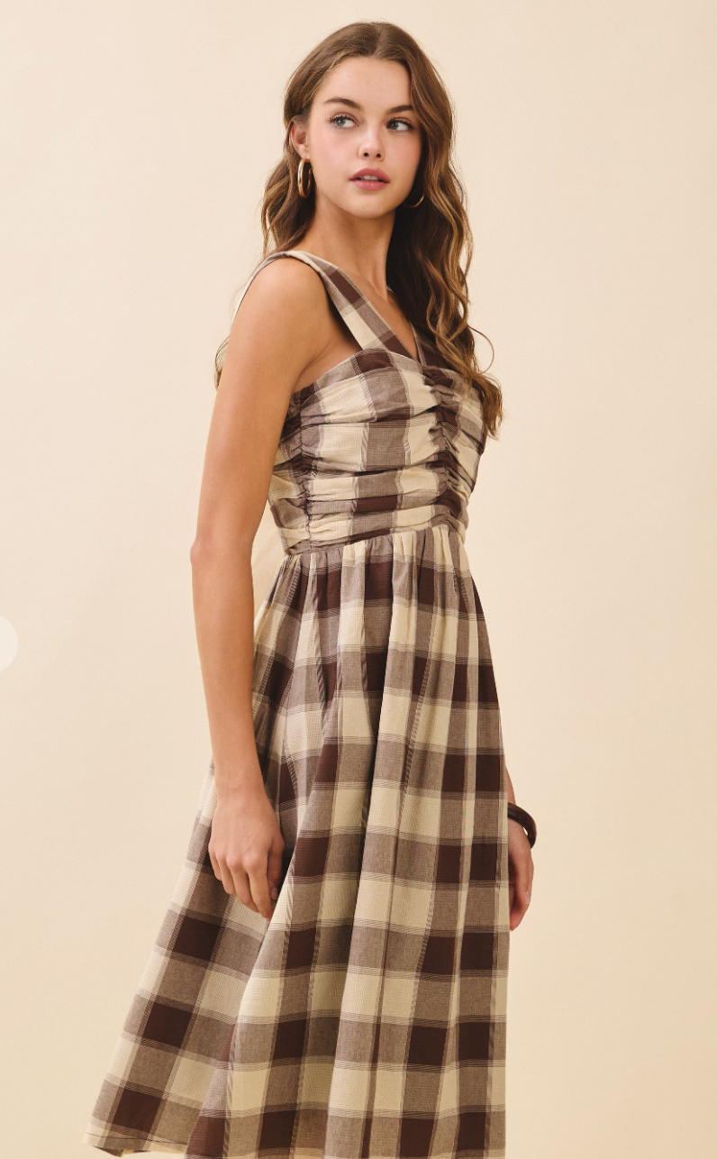 Checkered Midi Dress