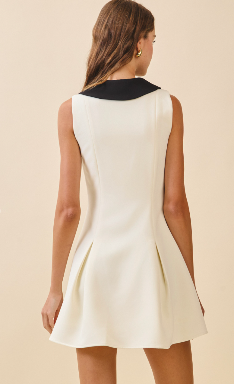 Contrast Collar Mini Dress