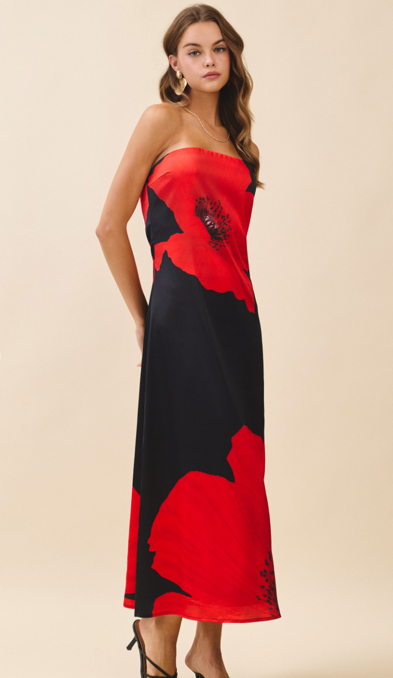 Floral Strapless Dress