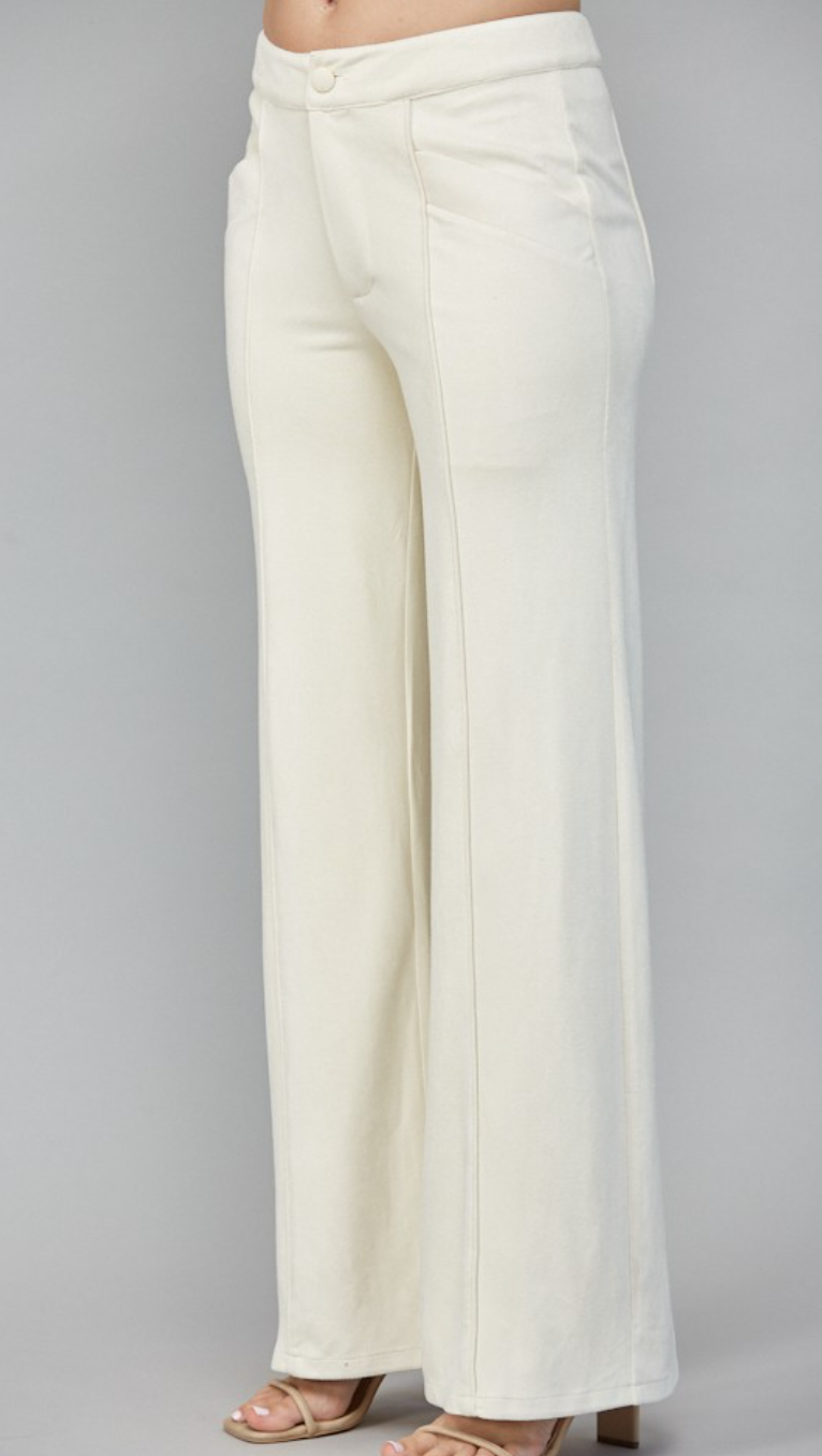 Suede Wide Leg Pants