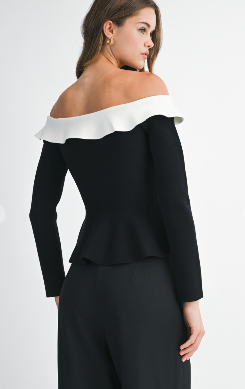 Off Shoulder Knit Top