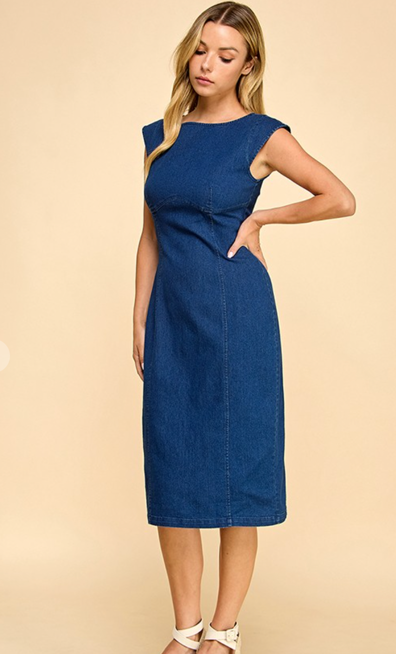 Round Neck Midi Dress