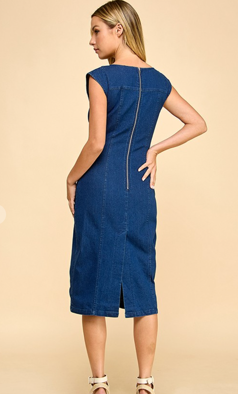 Round Neck Midi Dress