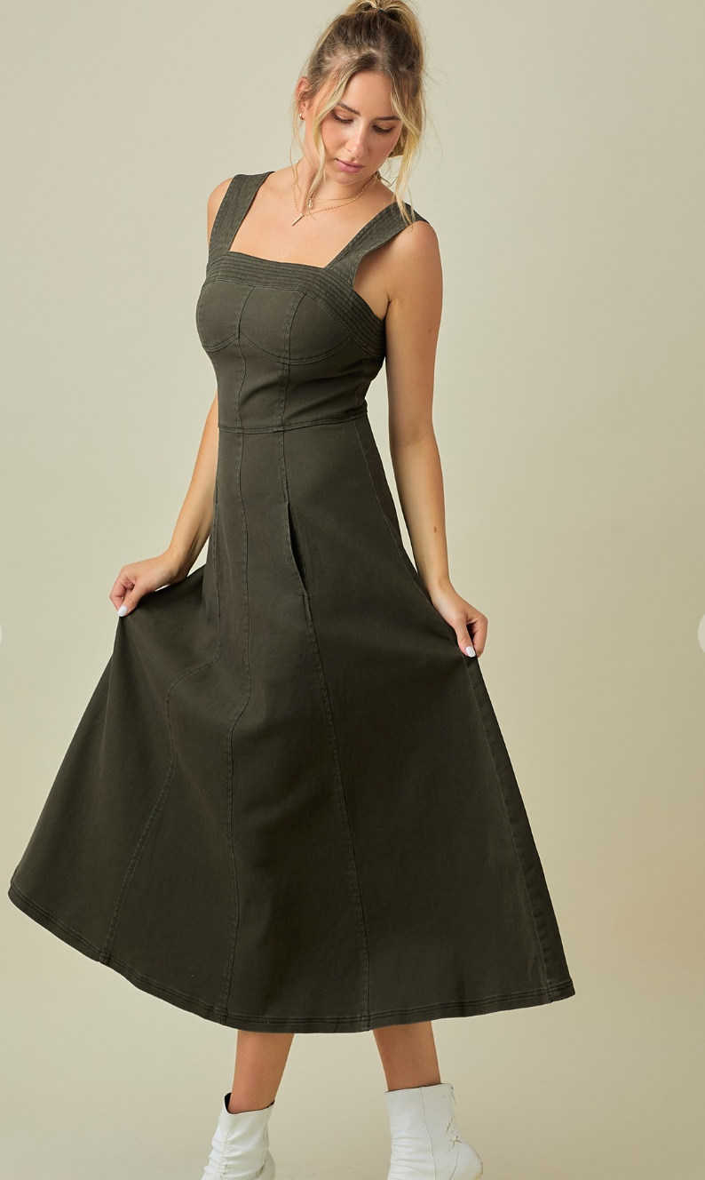 Cotton Twill Maxi Dress