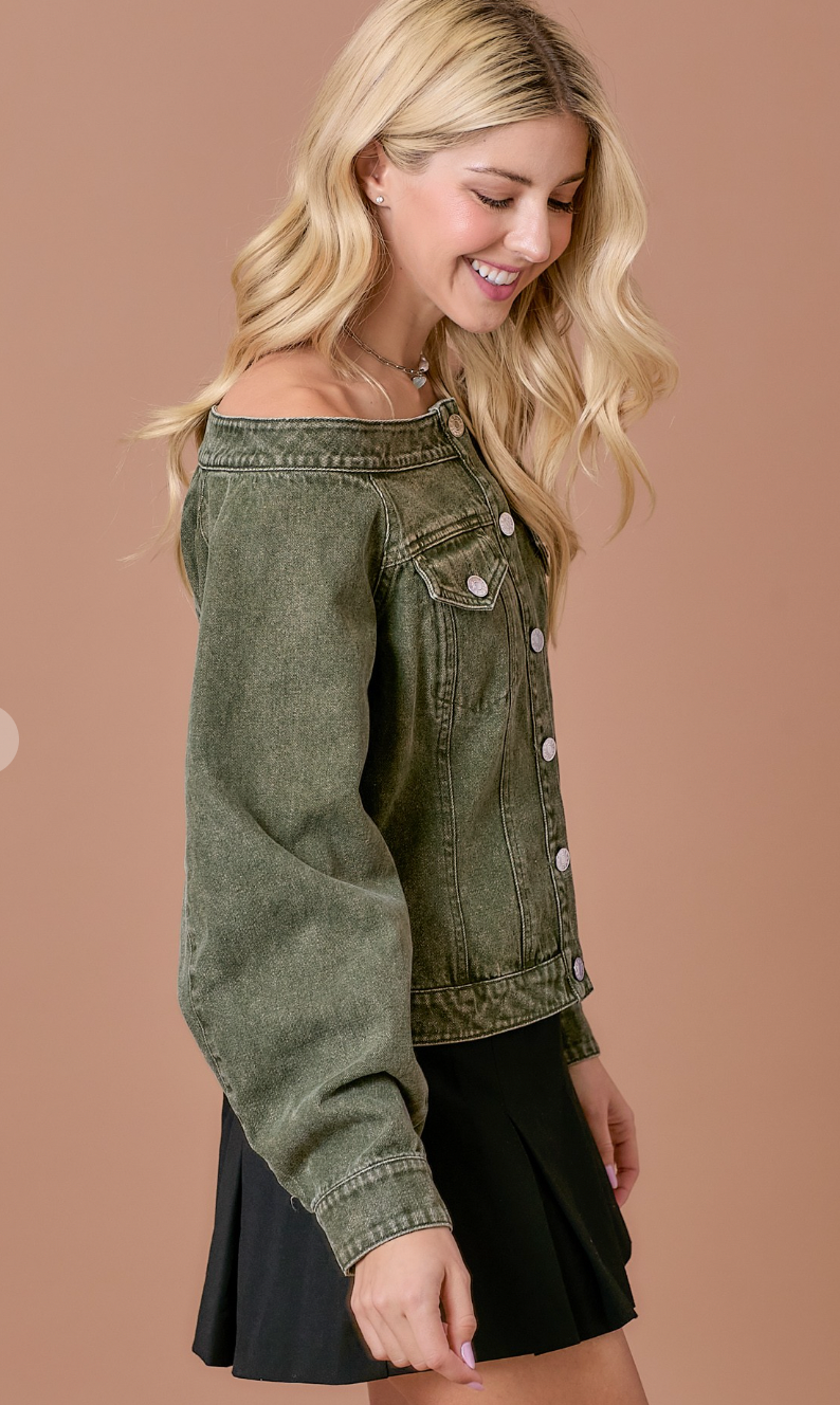 Off The Shoulder Denim Jacket