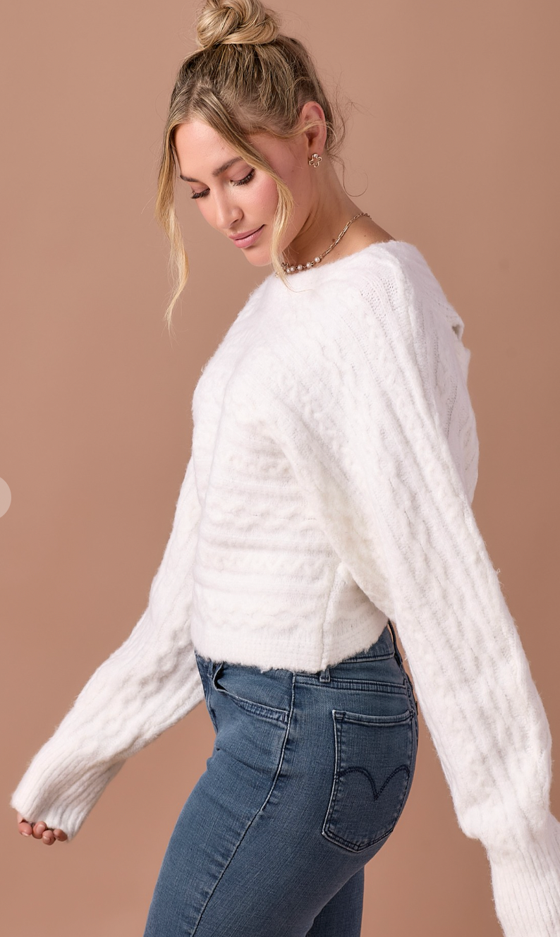 Cable Knit Reversible Sweater
