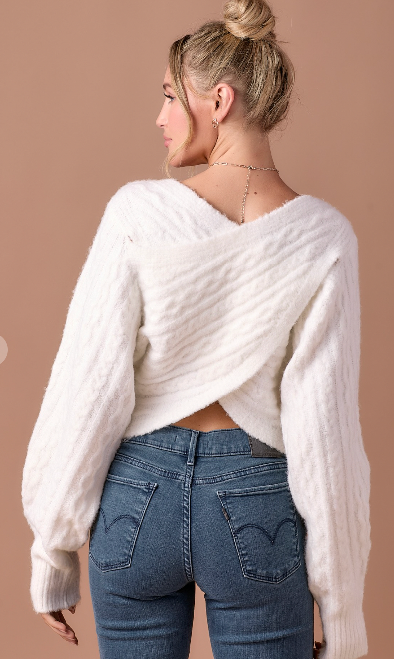 Cable Knit Reversible Sweater