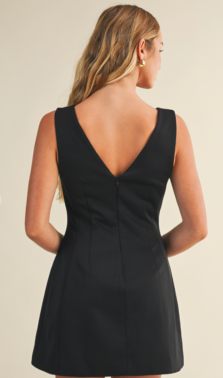 Plunge V Neck Dress