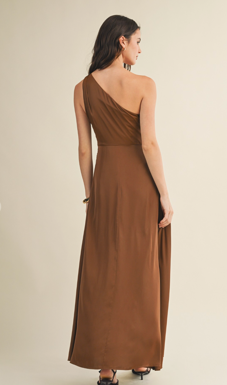 One Shoulder Draped Dress