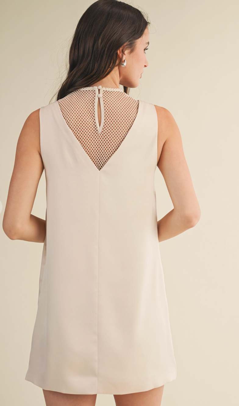 Mesh Contrast Sleeveless Dress