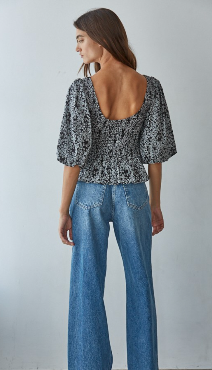 Jemma Floral Smocked Top