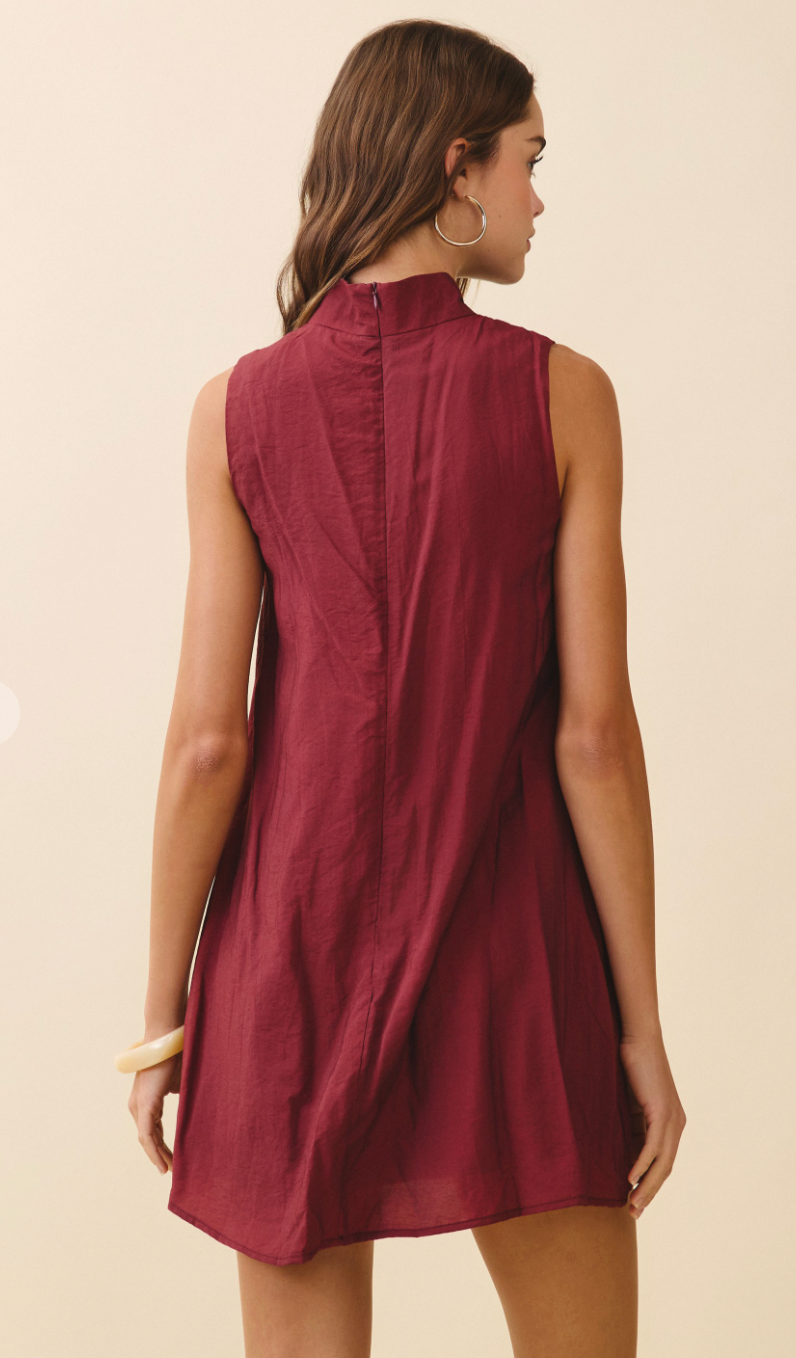 Floral Mock Neck Mini Dress
