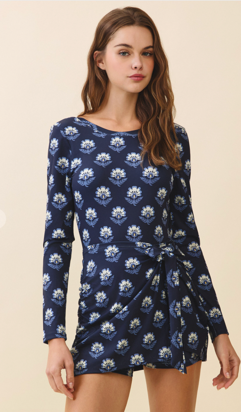 Floral Tie Front Athletic Dress