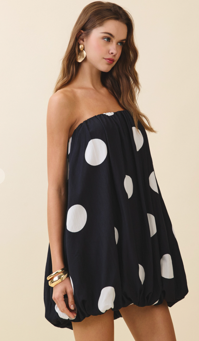 Strapless Polka Dot Bubble Dress