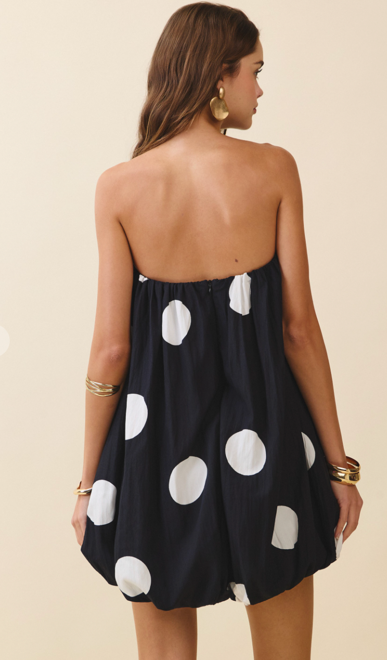 Strapless Polka Dot Bubble Dress
