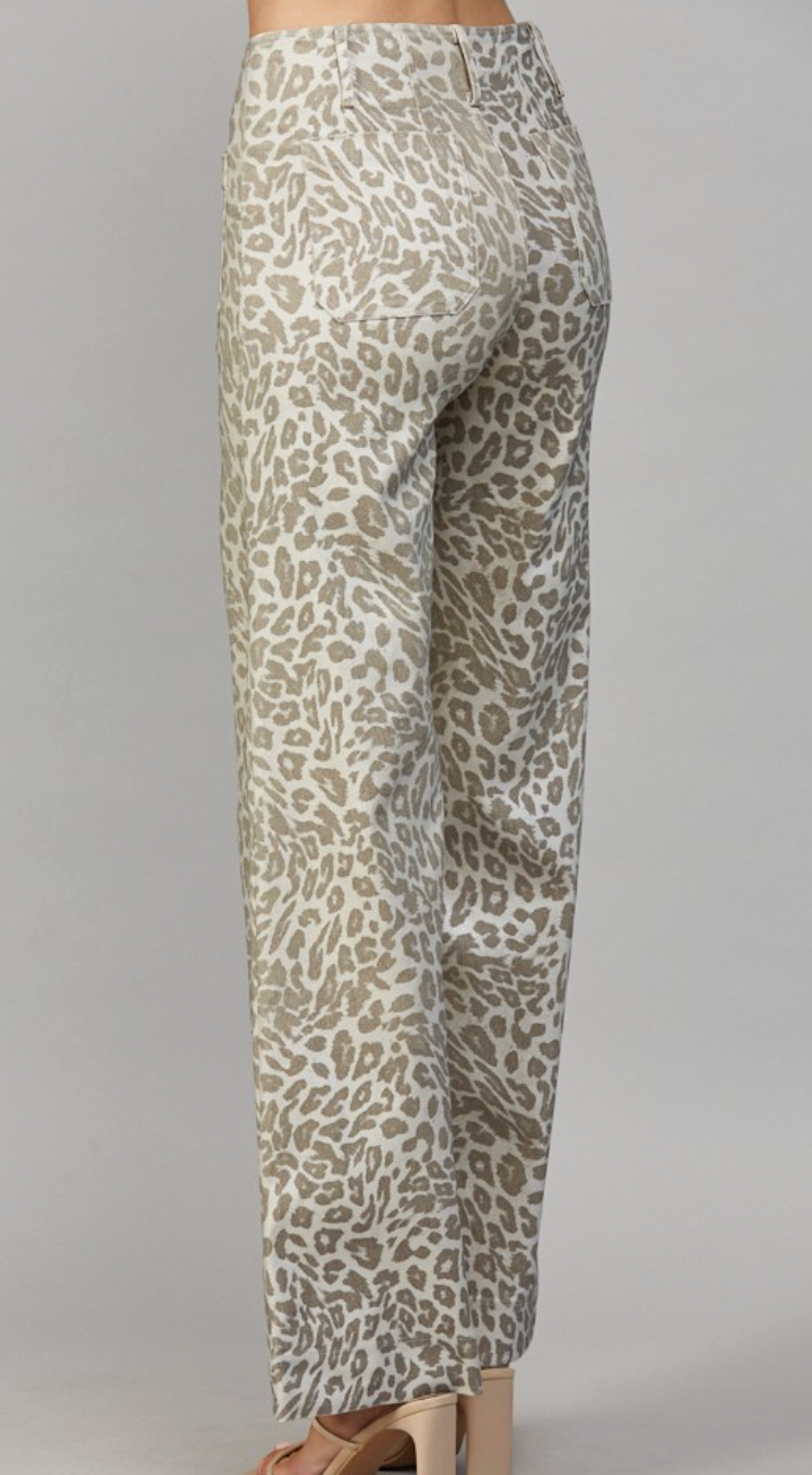 Metallic Wide Leg Pants