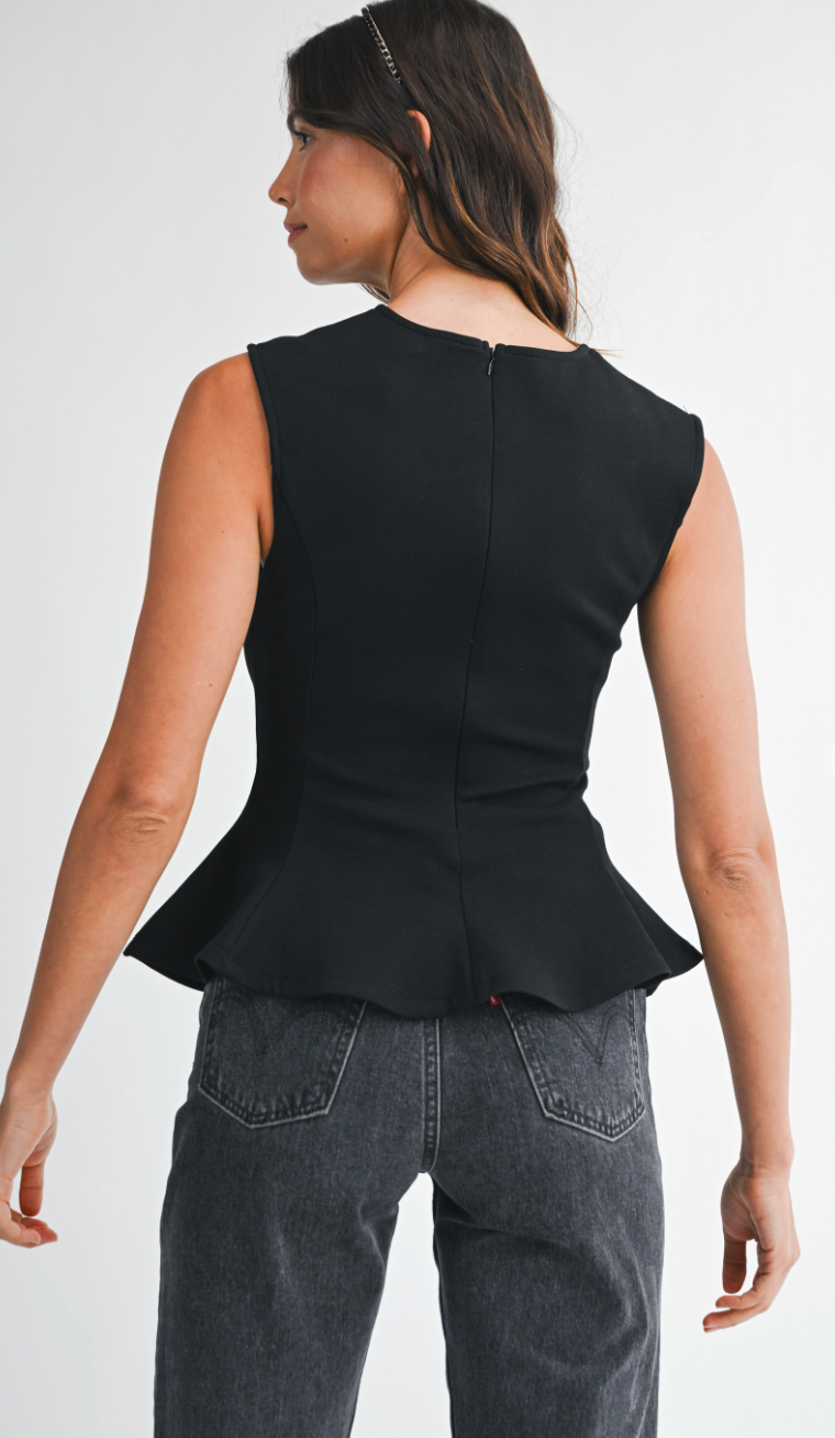 Sleeveless Peplum Top
