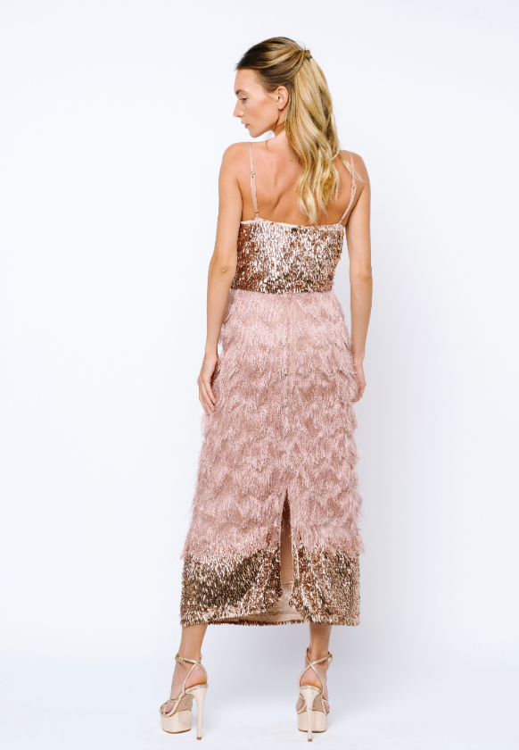 Oliviera Fringe Midi Dress