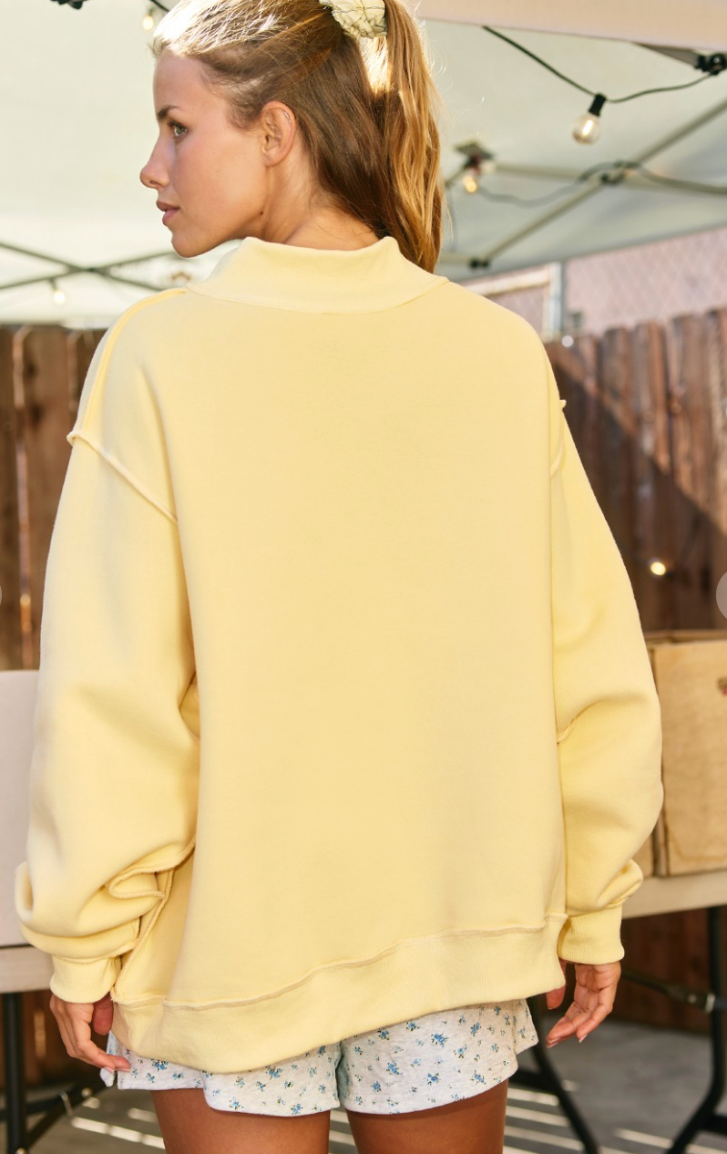 'Dilly Dally' Mock Neck Sweatshirt