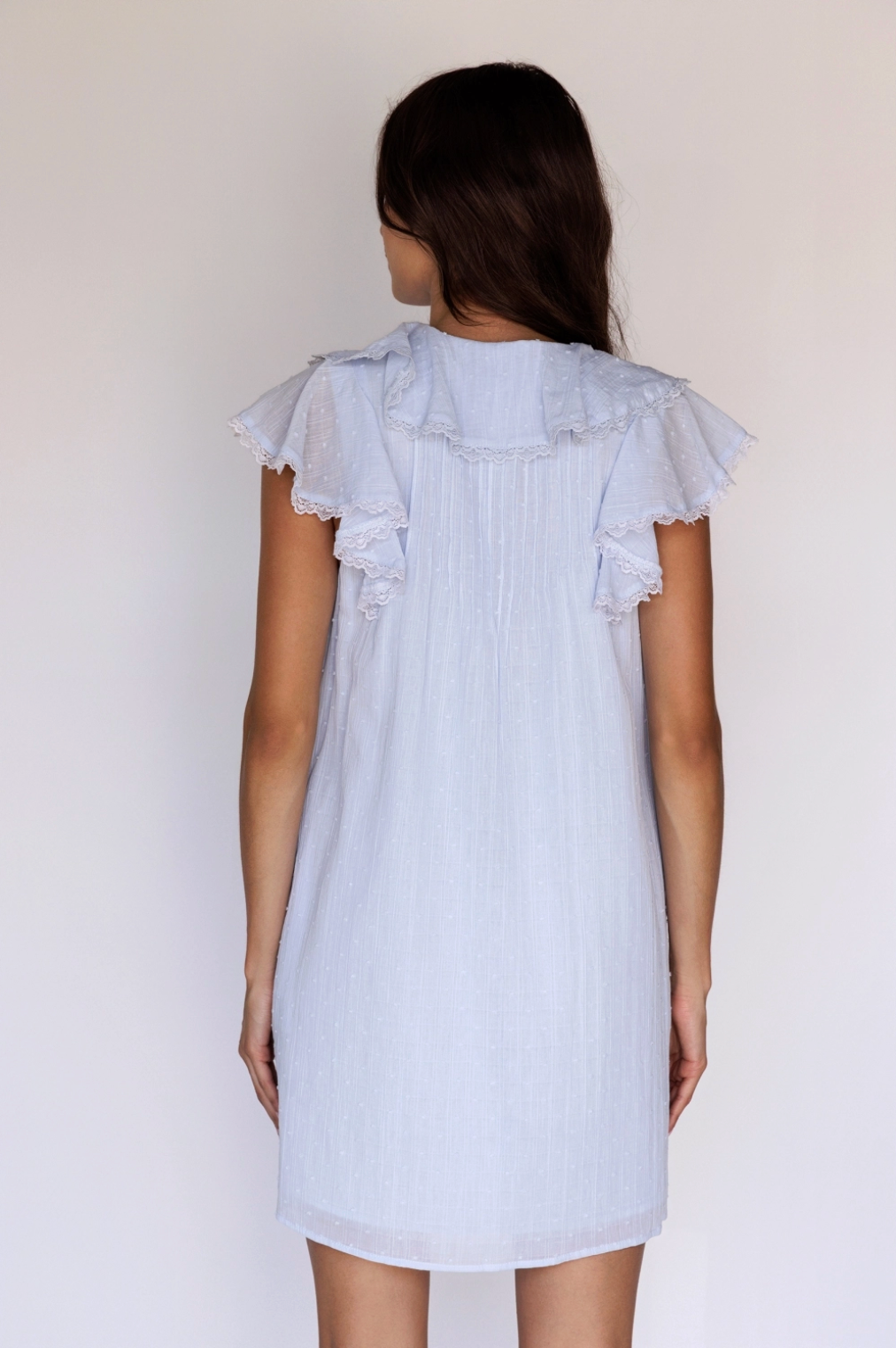 Ruffled V-neck Mini Dress