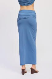 Maxi Ruched Knitskirt With Gold Trim