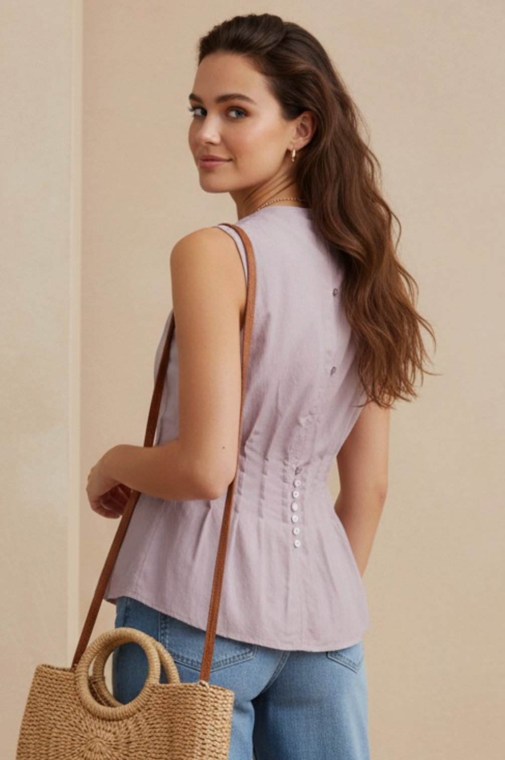 Pleated Peplum Sleeveless Top