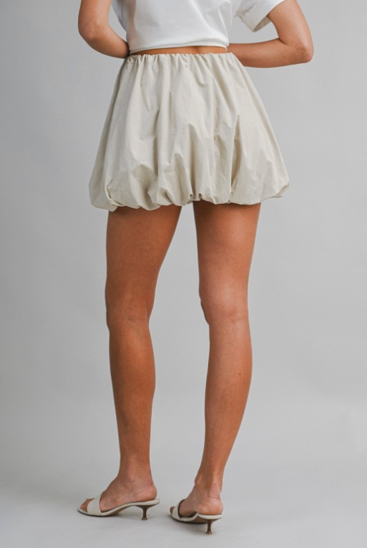 Embroidered Eyelet Bubble Hem Mini Skirt