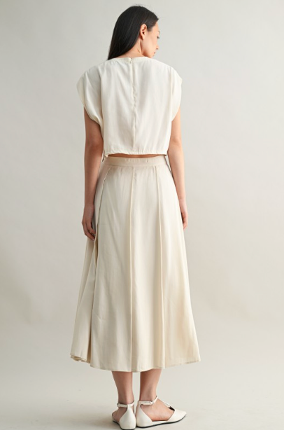 Solid Pleated Crop Top