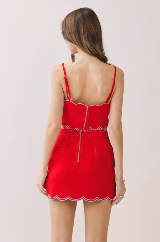 Scalloped Edge Mini Skirt