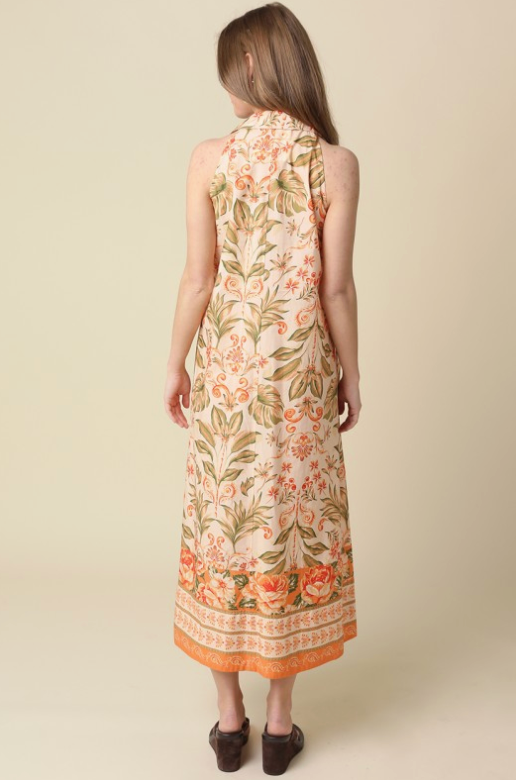 Elena Printed Sleeveless Maxi Dress