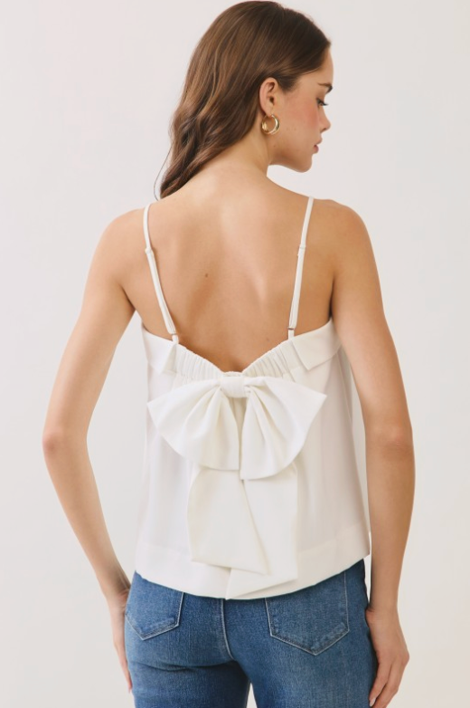 Bow Back Detail Spaghetti Strap Cami Top