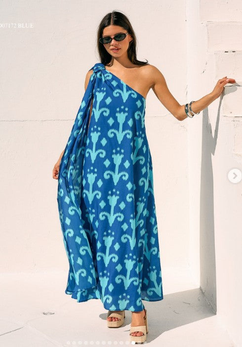 Abstract Belted Dress